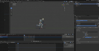 Blender animation of a sprint animation